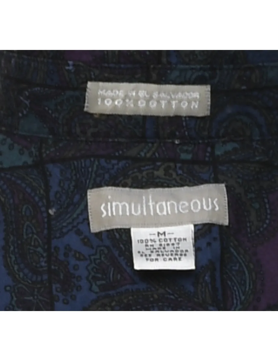 1990s Paisley Print Smart Shirt - M