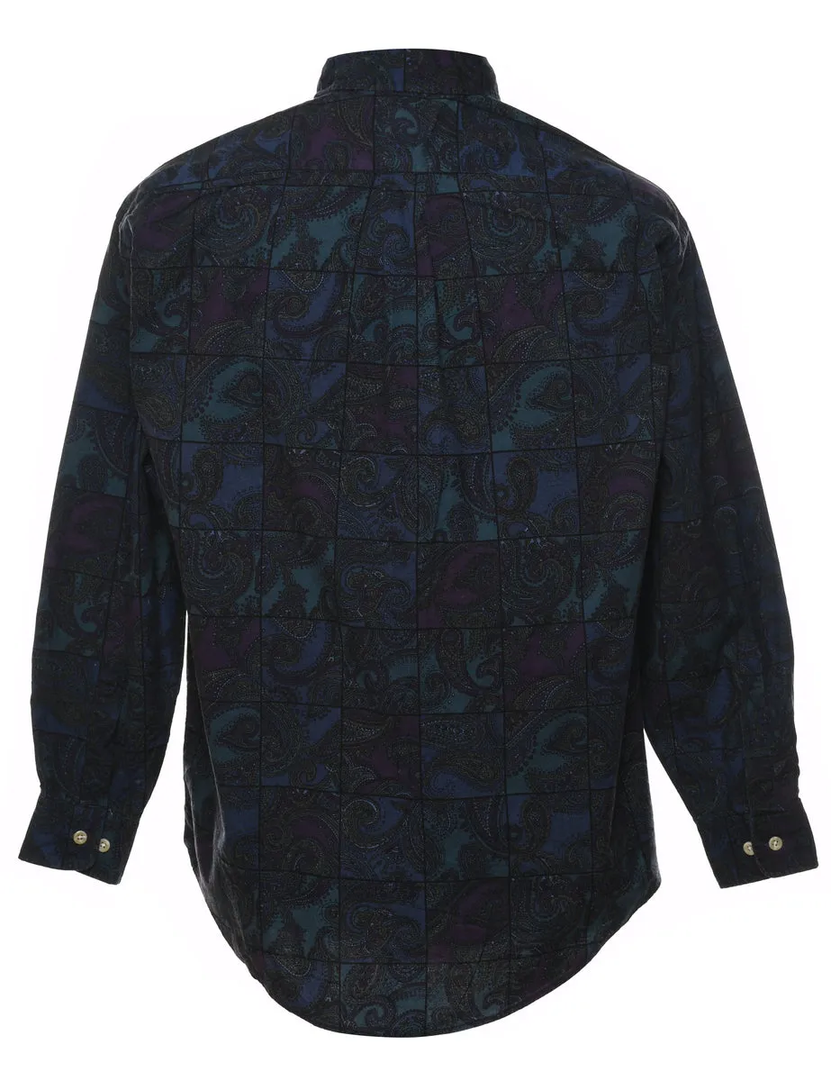 1990s Paisley Print Smart Shirt - M