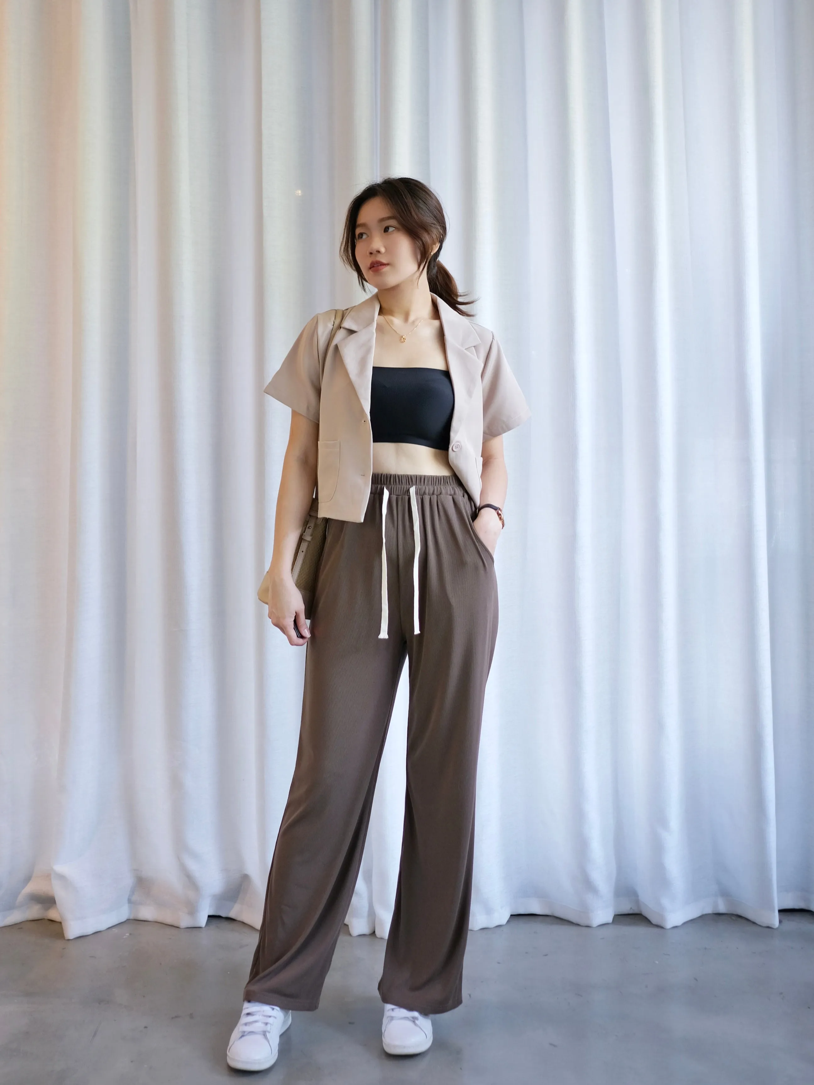 ACEWIN Basic Drawstring Waist Long Pants (Free Size) 501764