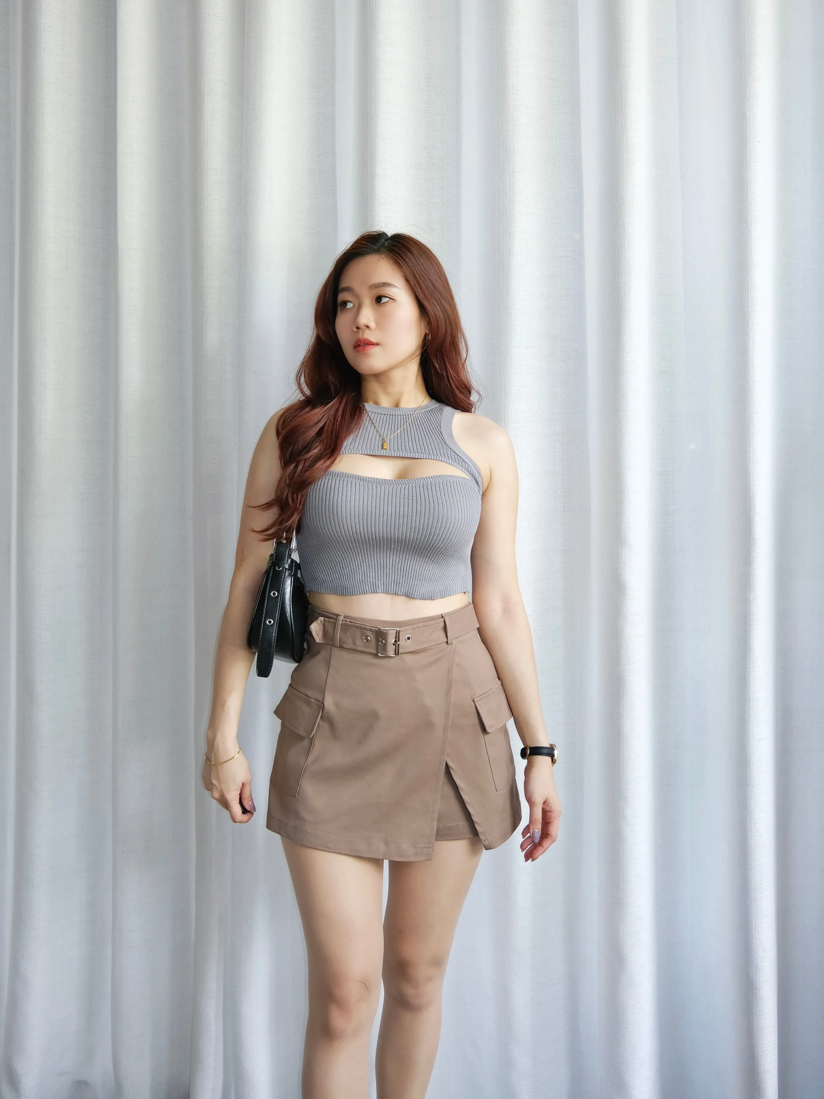 ACEWIN Belted Wrap Over Mini Skort (Size S-XXL) 501773