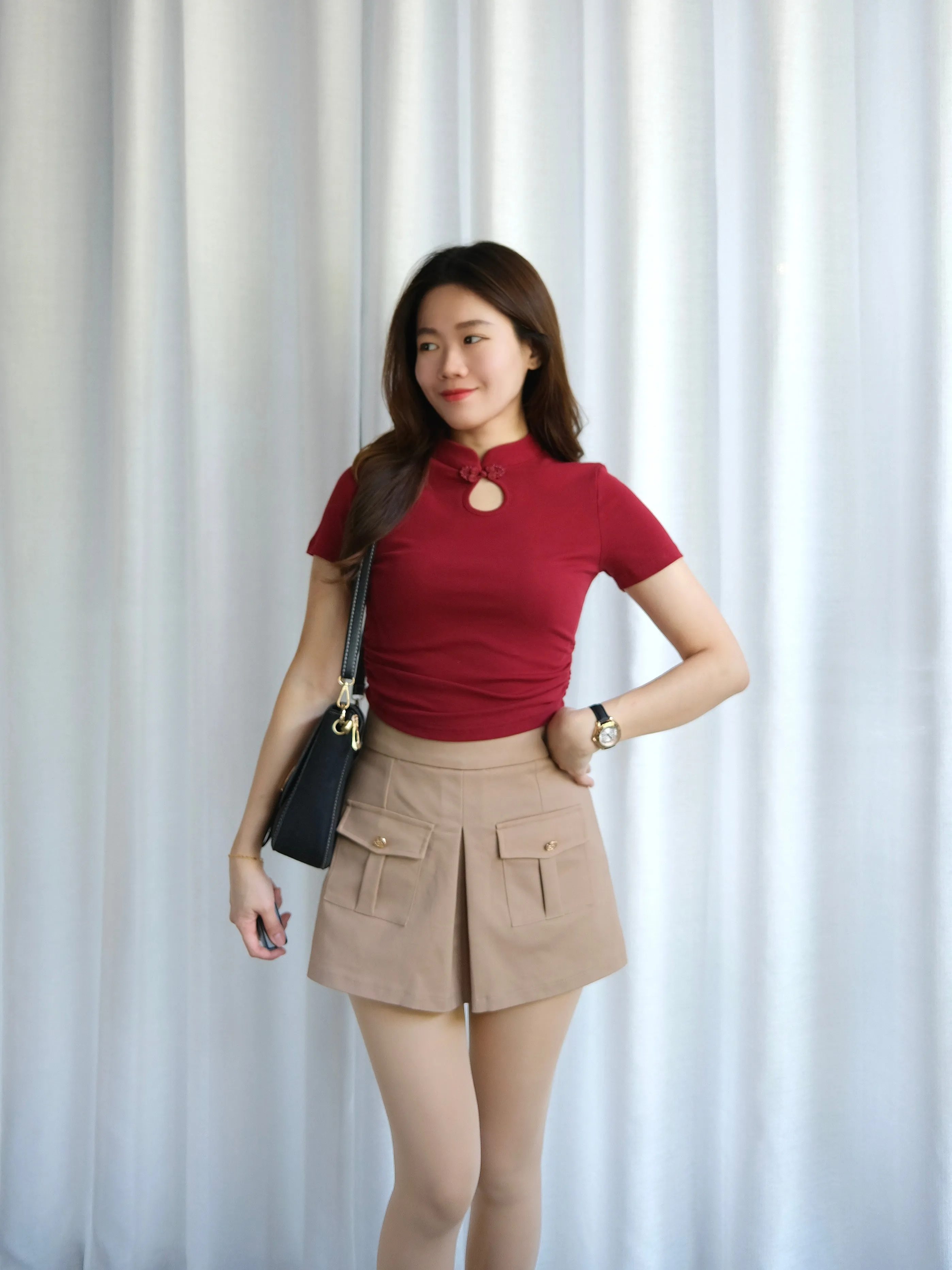 ACEWIN Flap Pockets Inverted Pleated Skort (Size S-XXL) 501768