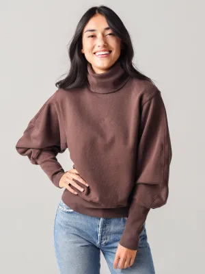 Agolde Women's Extended Rib Turtleneck Sweatshirt