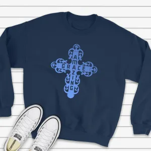 Amazing Grace Filigree Cross Sweatshirt