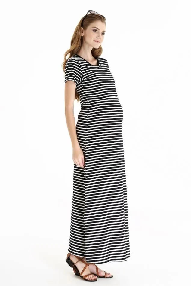 Amelia Maxi Dress Black Stripe