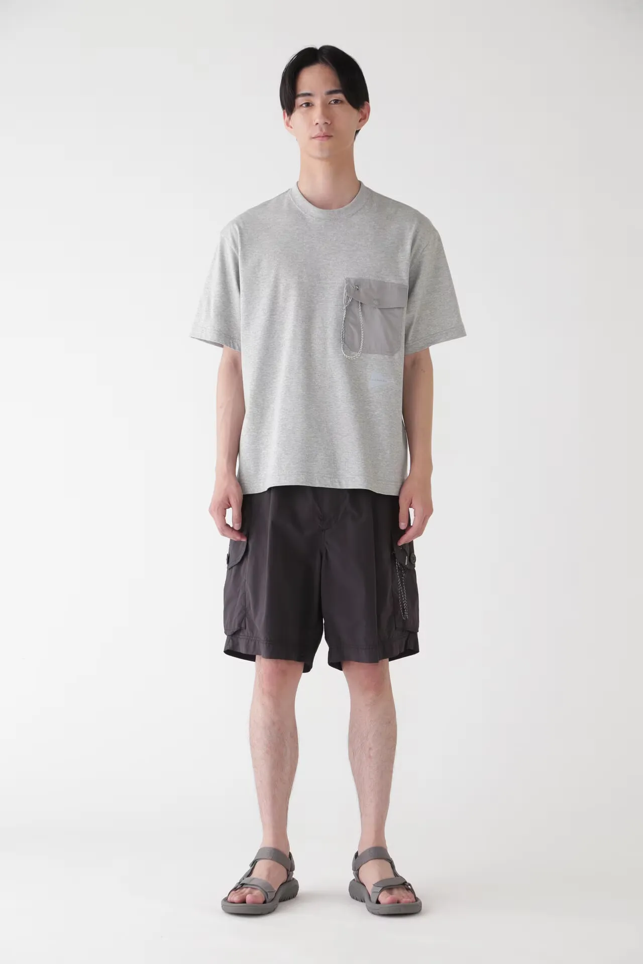 and Wander Cotton Pocket Tee - Grey