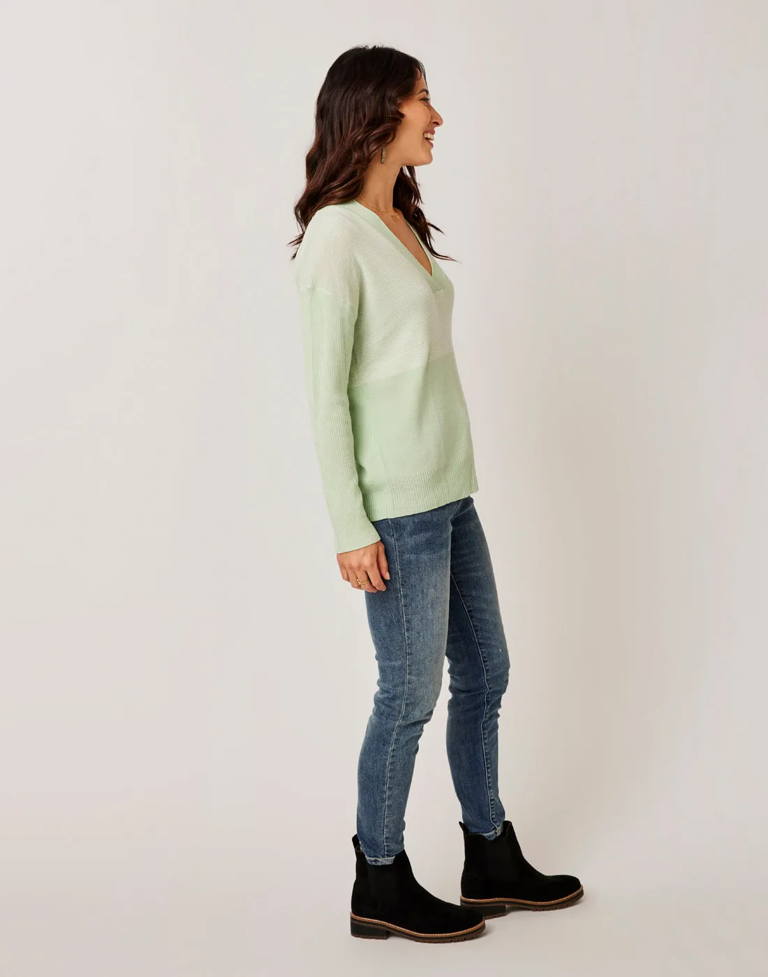 Aurora Sweater: Frost Mini Stripe - FINAL SALE