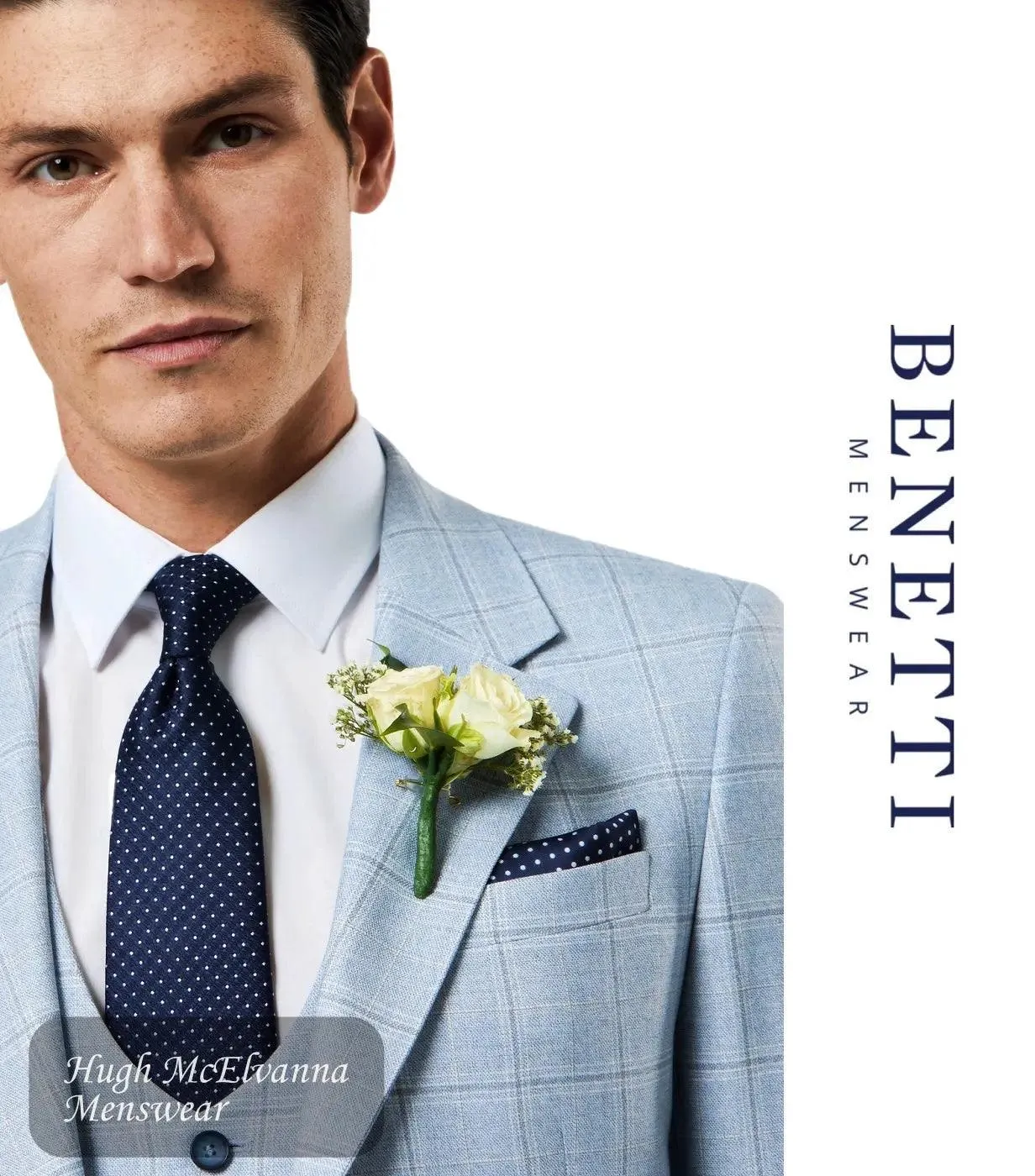 Benetti Suit Jacket 'ANDREW' Sky Blue Check COMFORT FIT