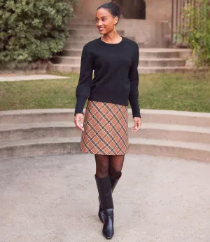 Bias Cut Plaid Skirt