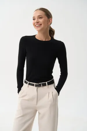 Black Basic Long Sleeve Top