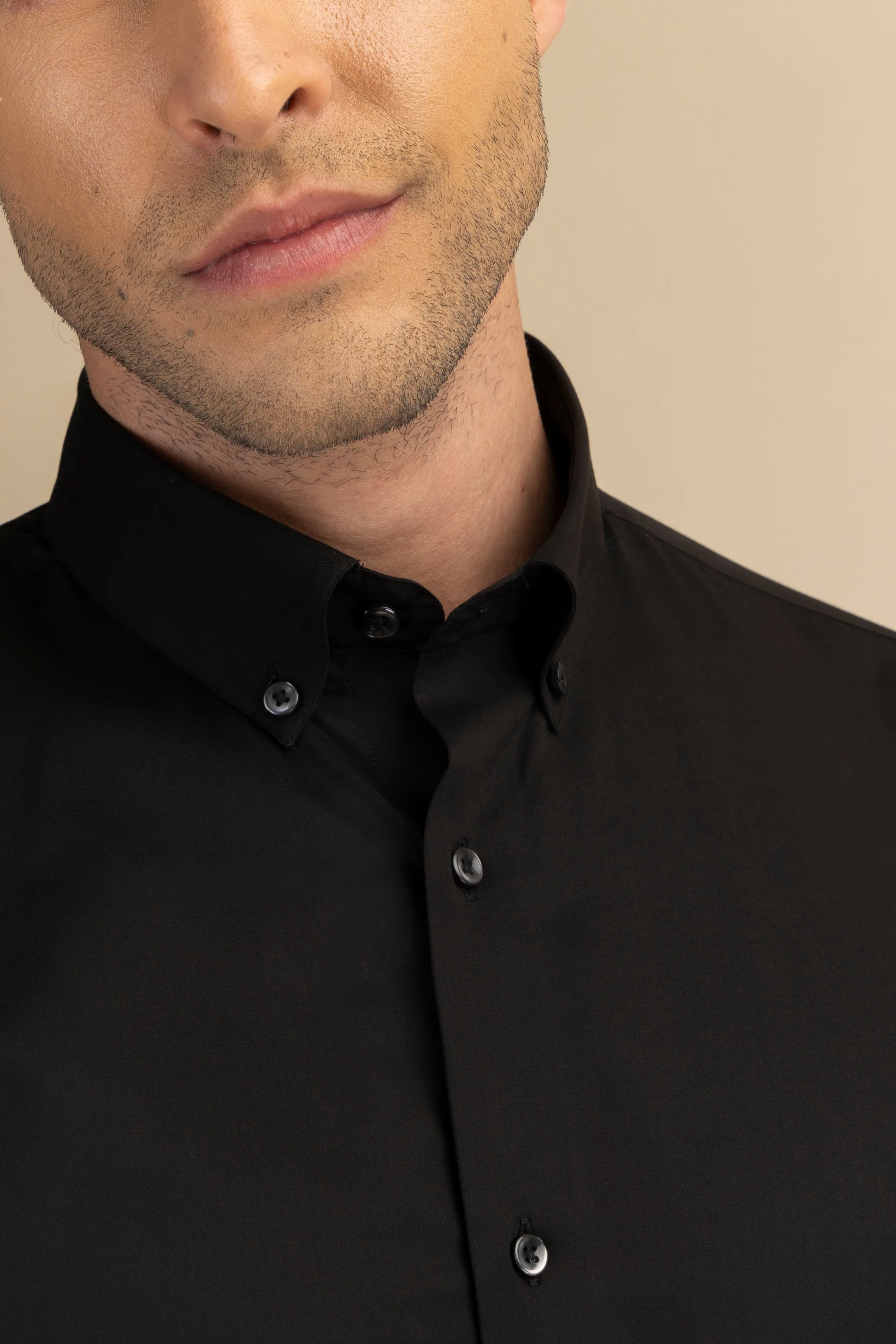 Black Poplin Solid Shirt