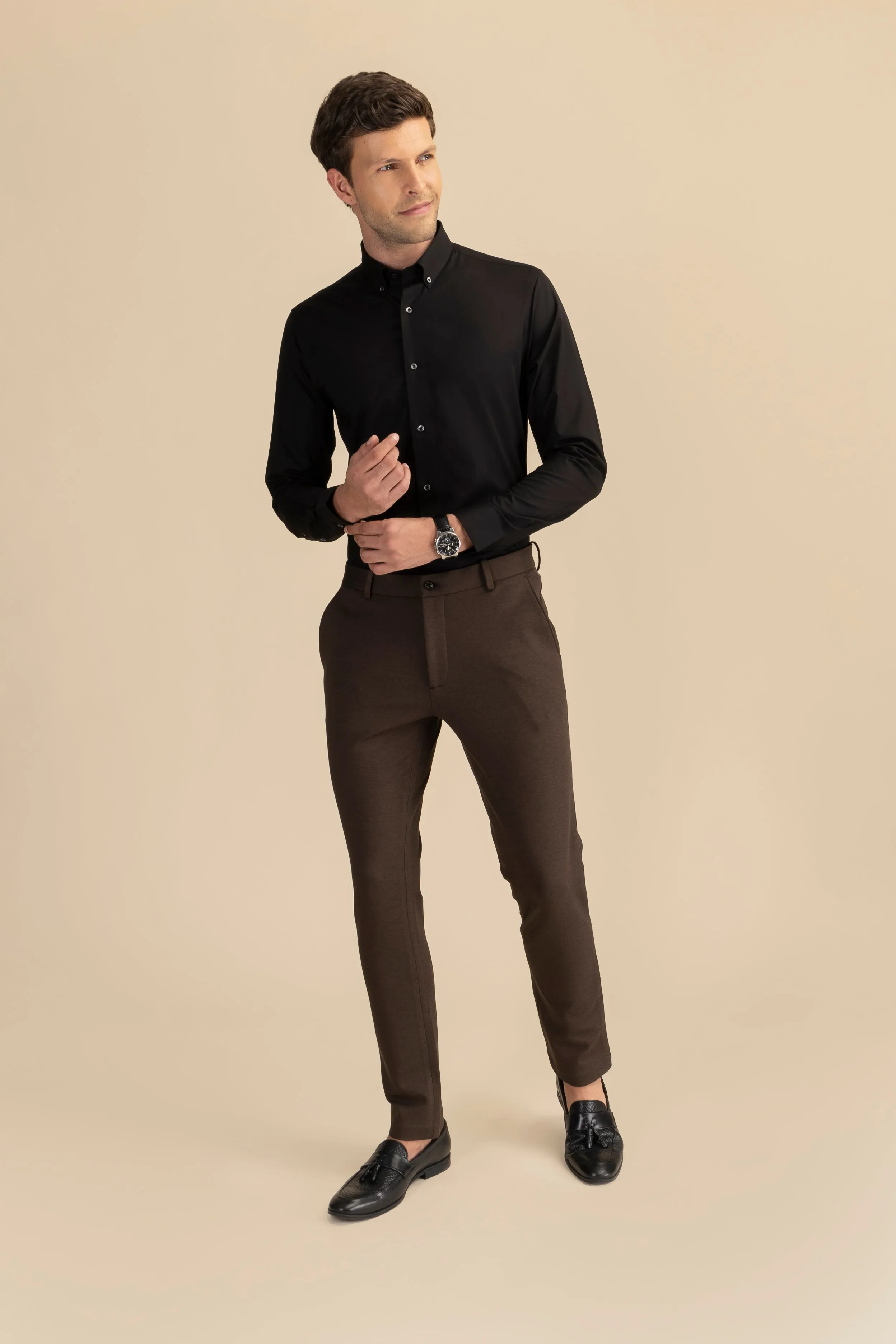 Black Poplin Solid Shirt