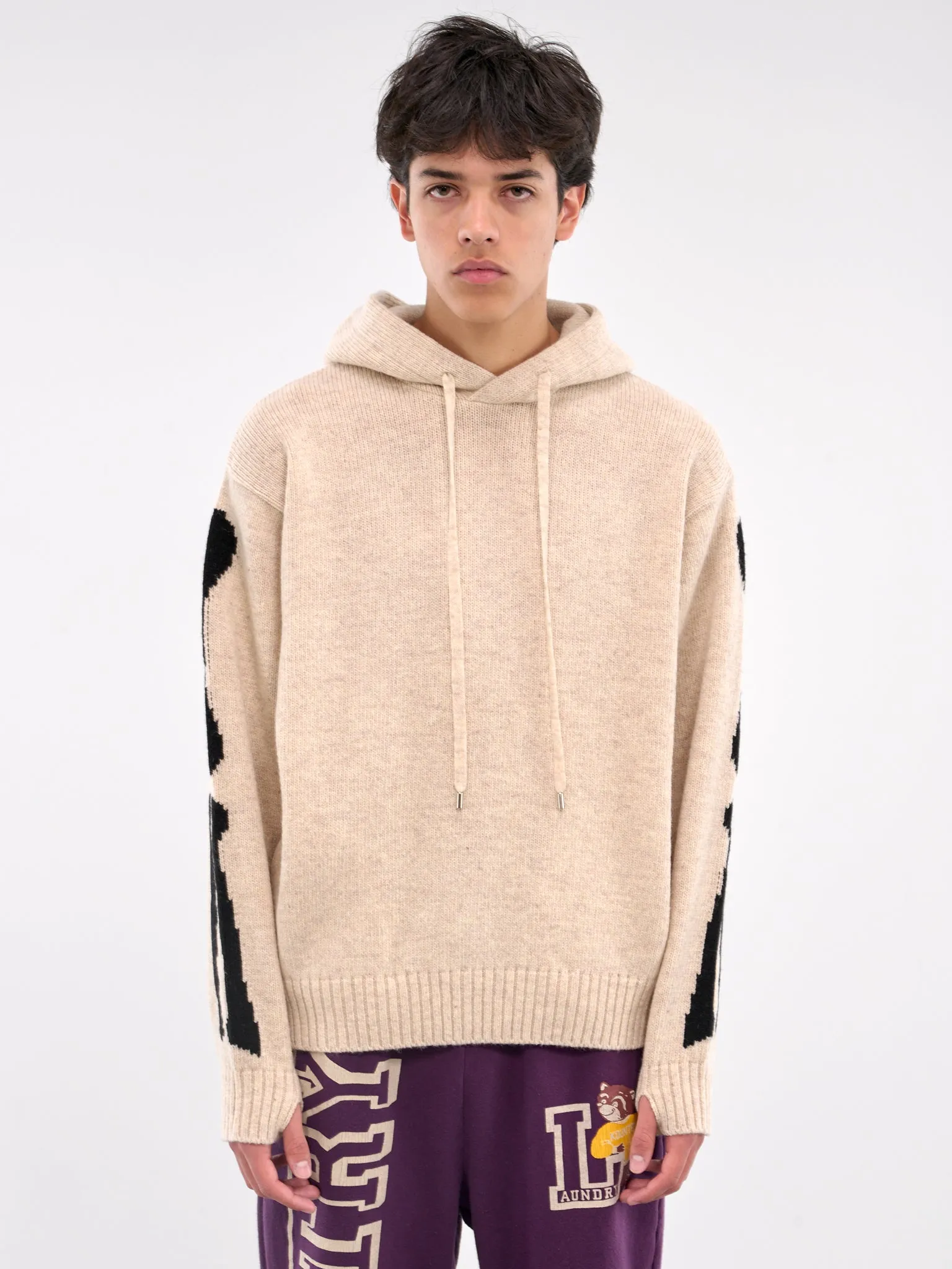 Bone Wool Hoodie (K2410KN079-ECRU)