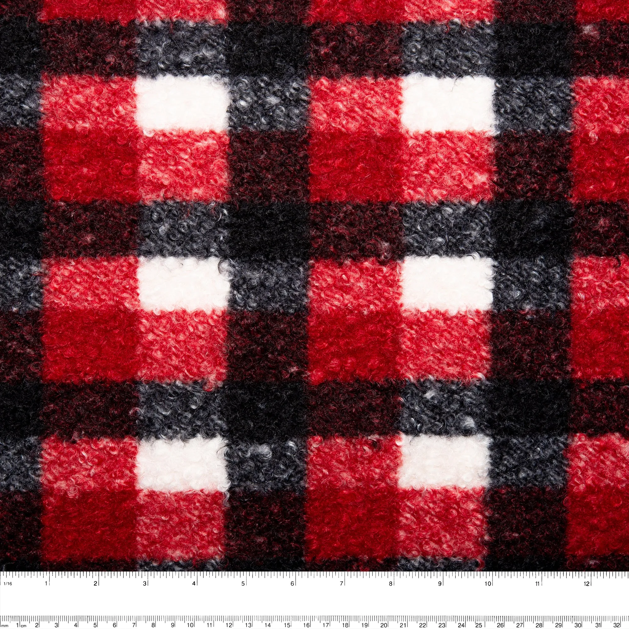 Boucle Plaid Jacketing - ALESSANDRA - Red