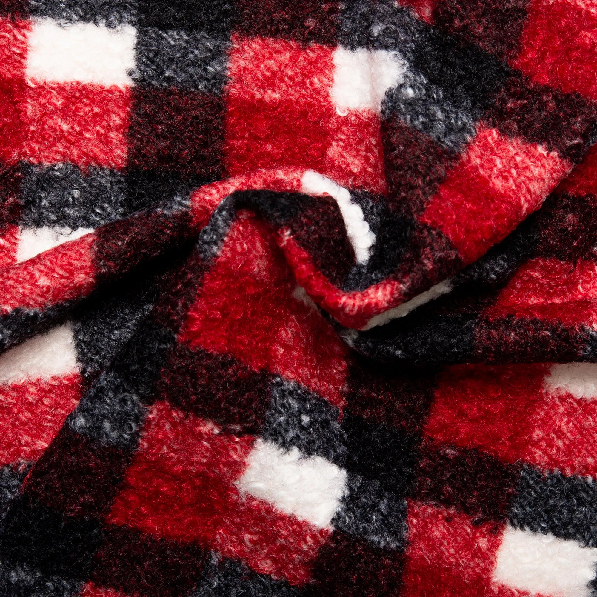 Boucle Plaid Jacketing - ALESSANDRA - Red