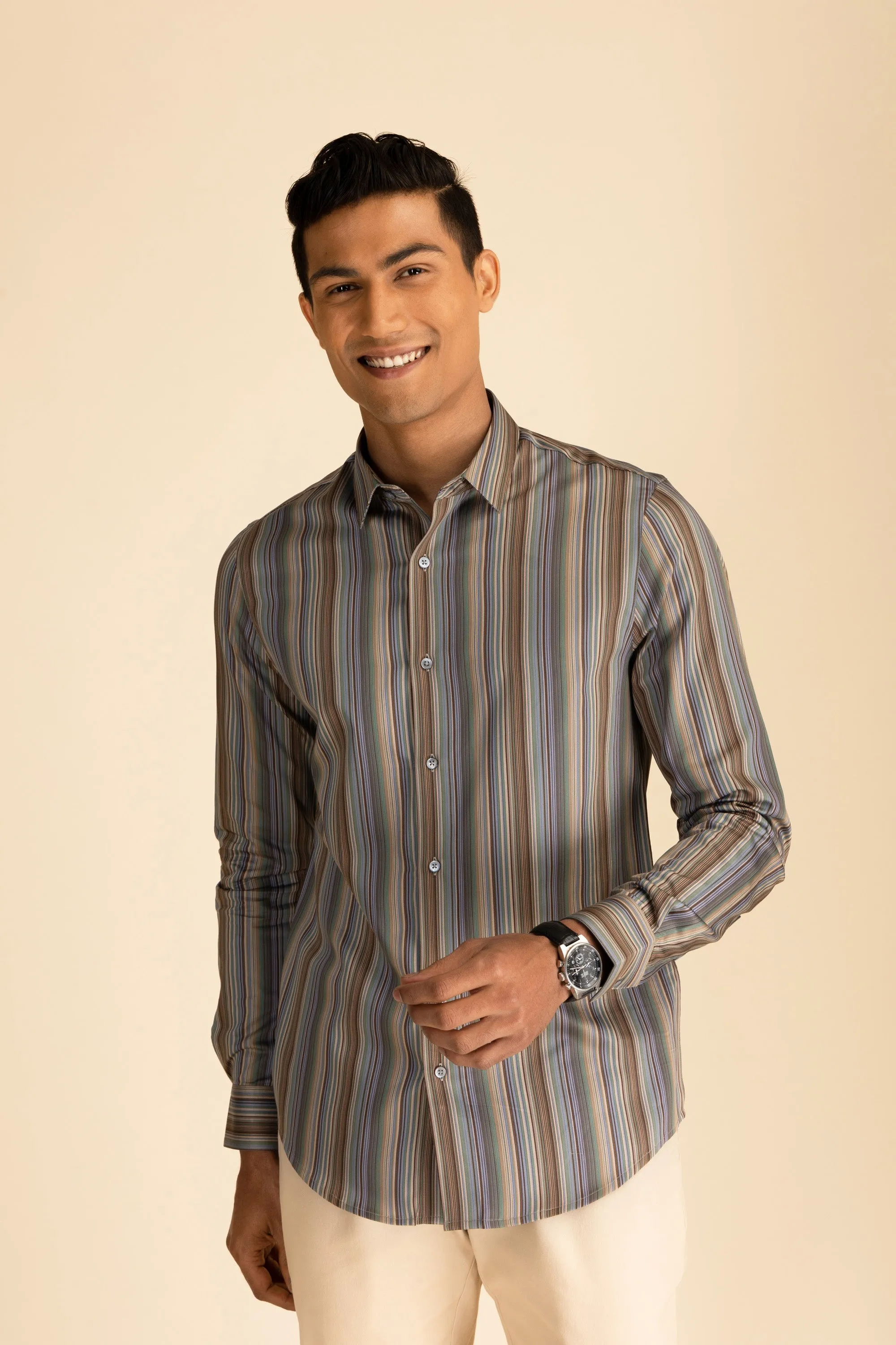 Brown Stripe Shirt EOSS