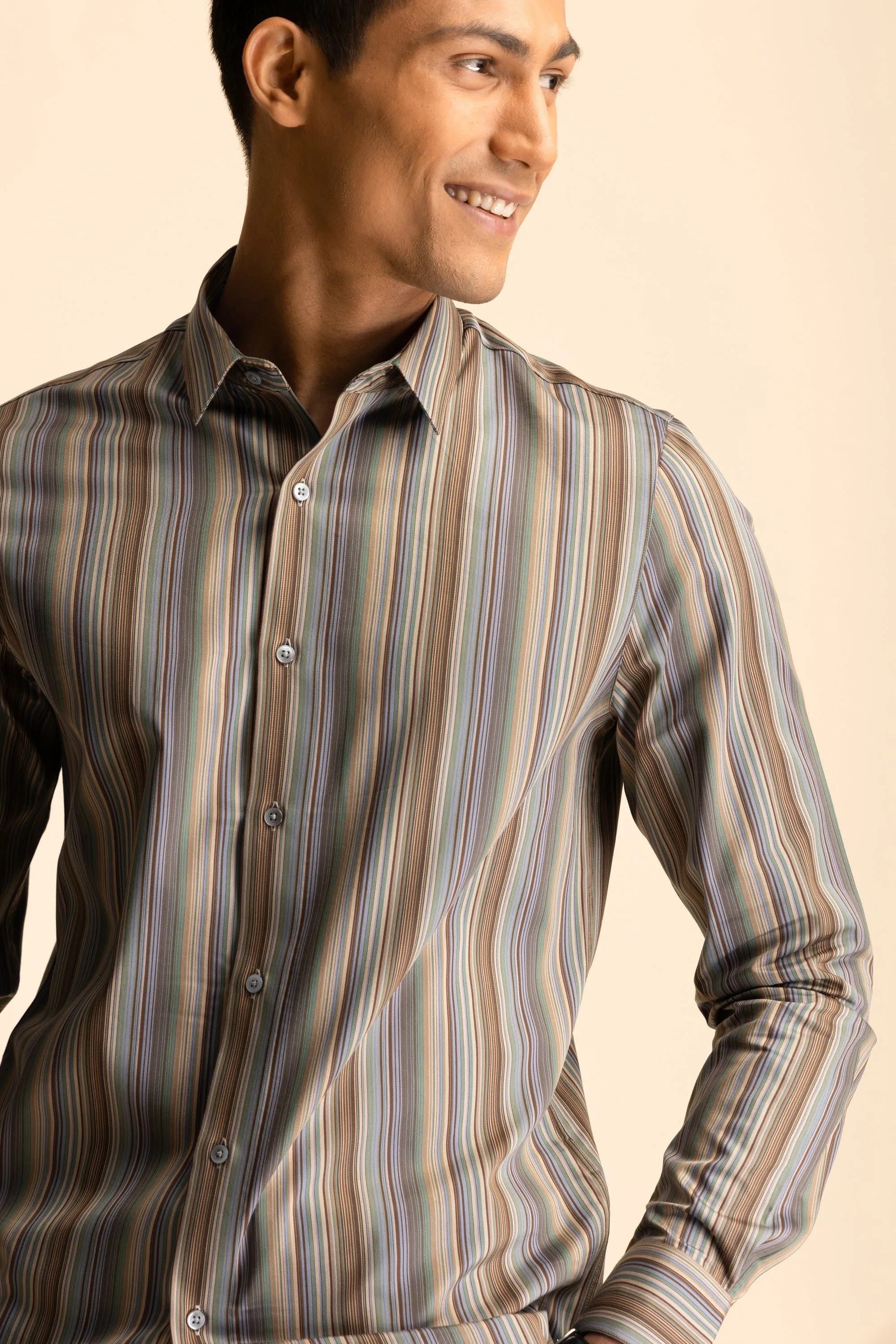 Brown Stripe Shirt EOSS