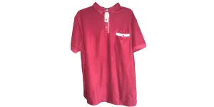 Classic Burgundy Polo Shirt with Pocket Detail, XXL