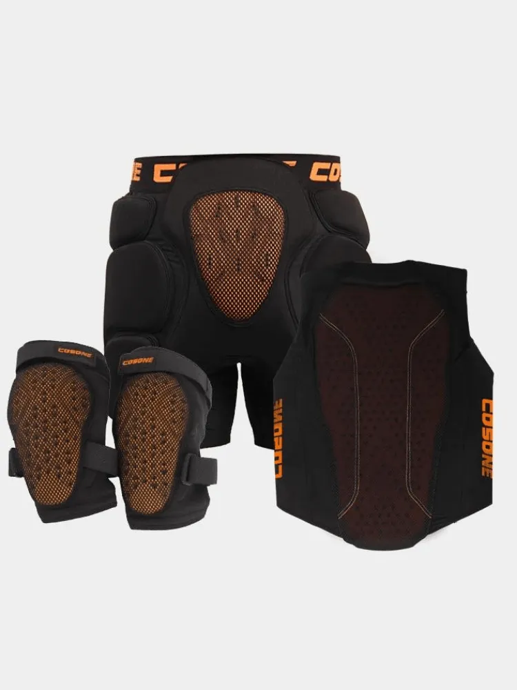 COSONE Unisex Protective Shorts & Knee Pads & Back Protector