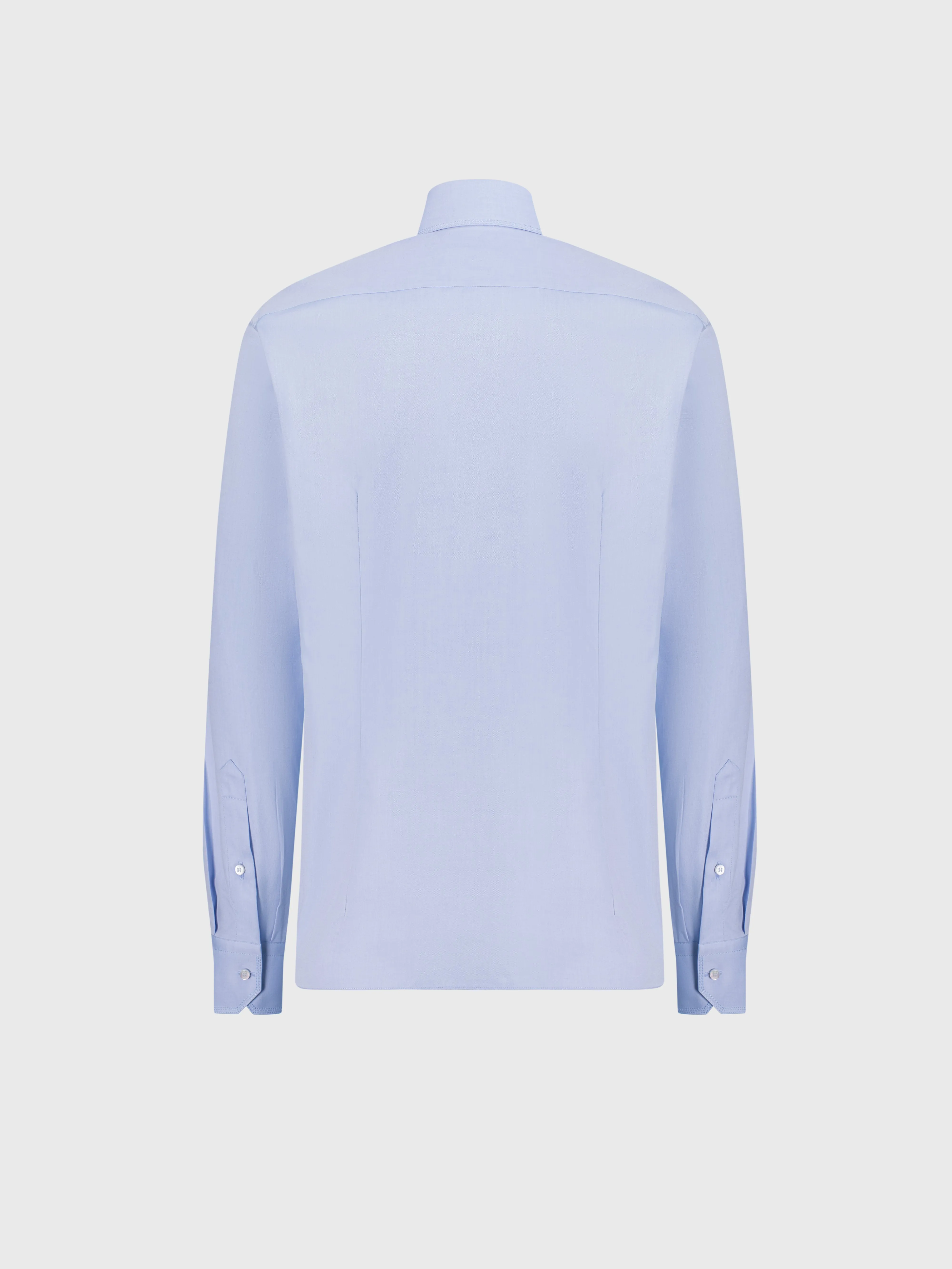 Cotton Shirt with Triple Stitching Light Blue