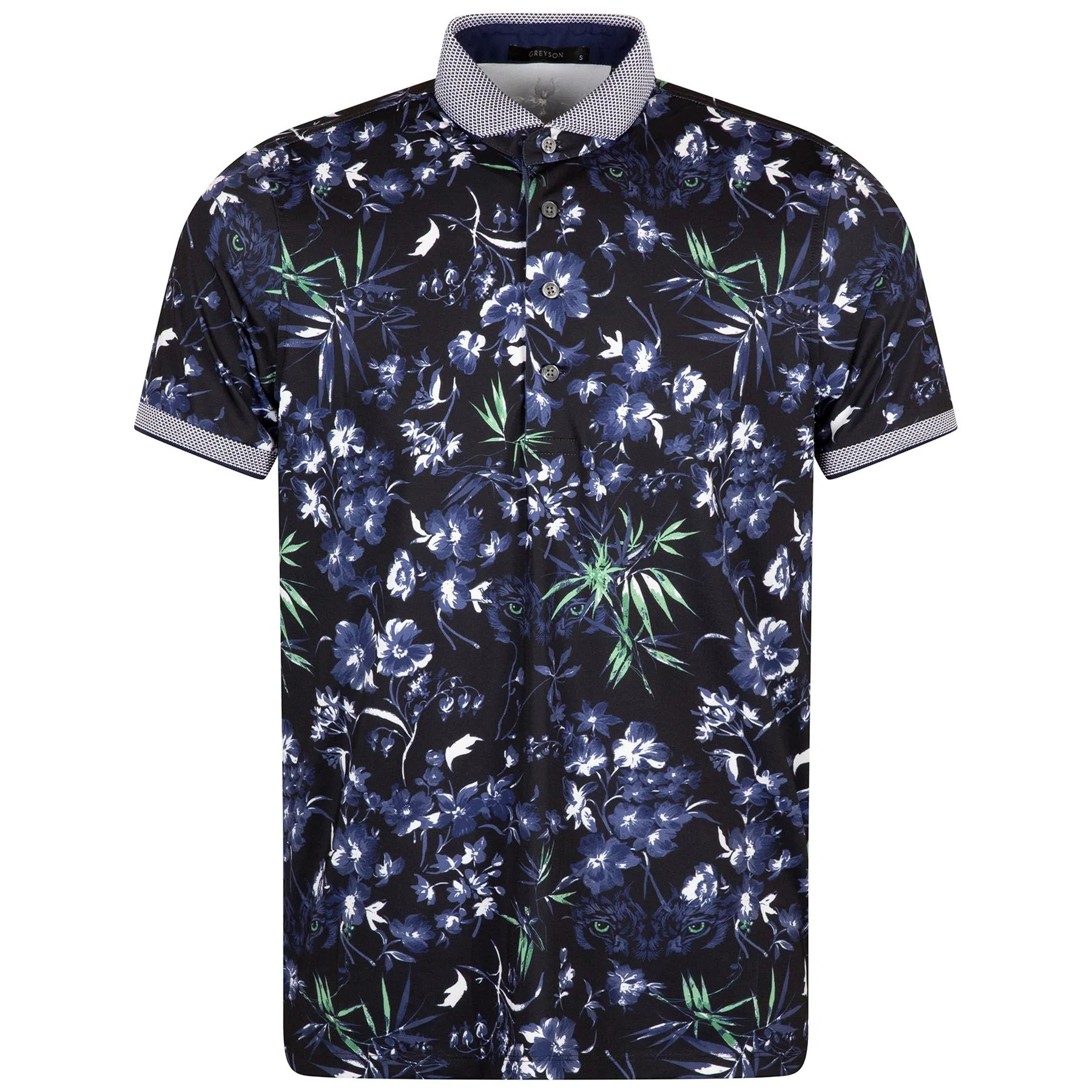 Dark Floral Polo Maltese Blue - SU24