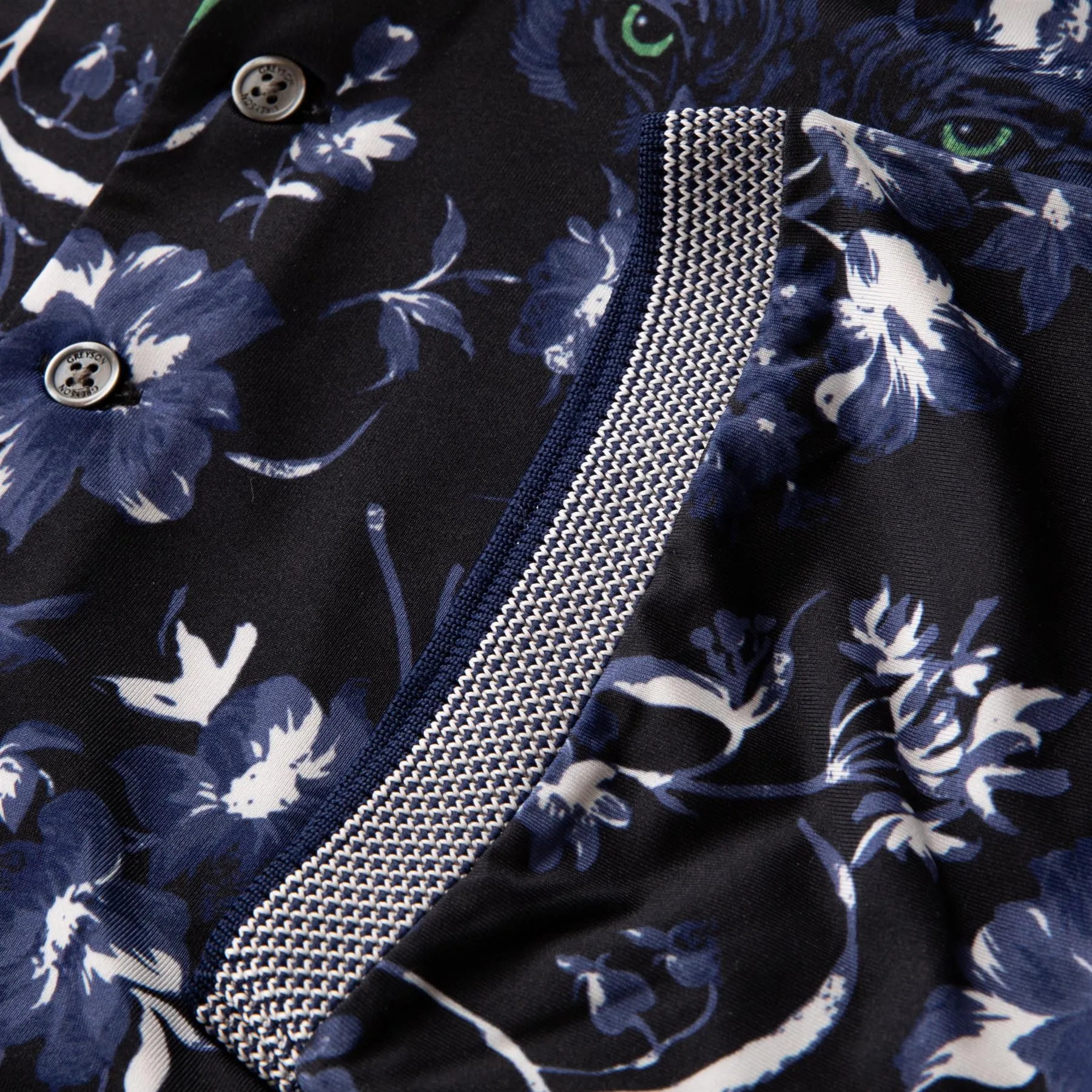 Dark Floral Polo Maltese Blue - SU24