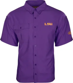 Drake LSU Mesh Back Flyweight Short Sleeve Shirt