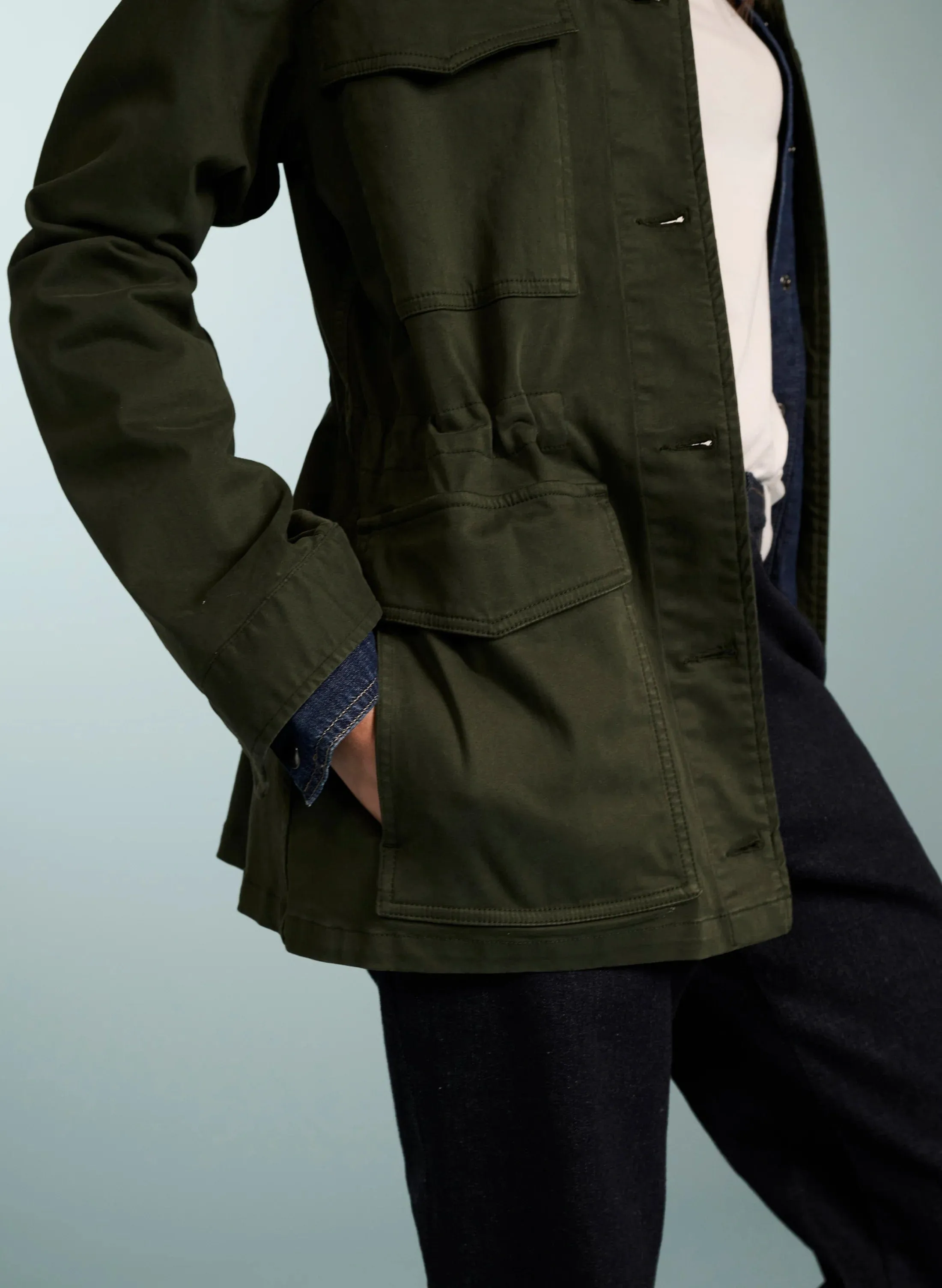 Drake Organic Cotton Utility Jacket | Deep Khaki