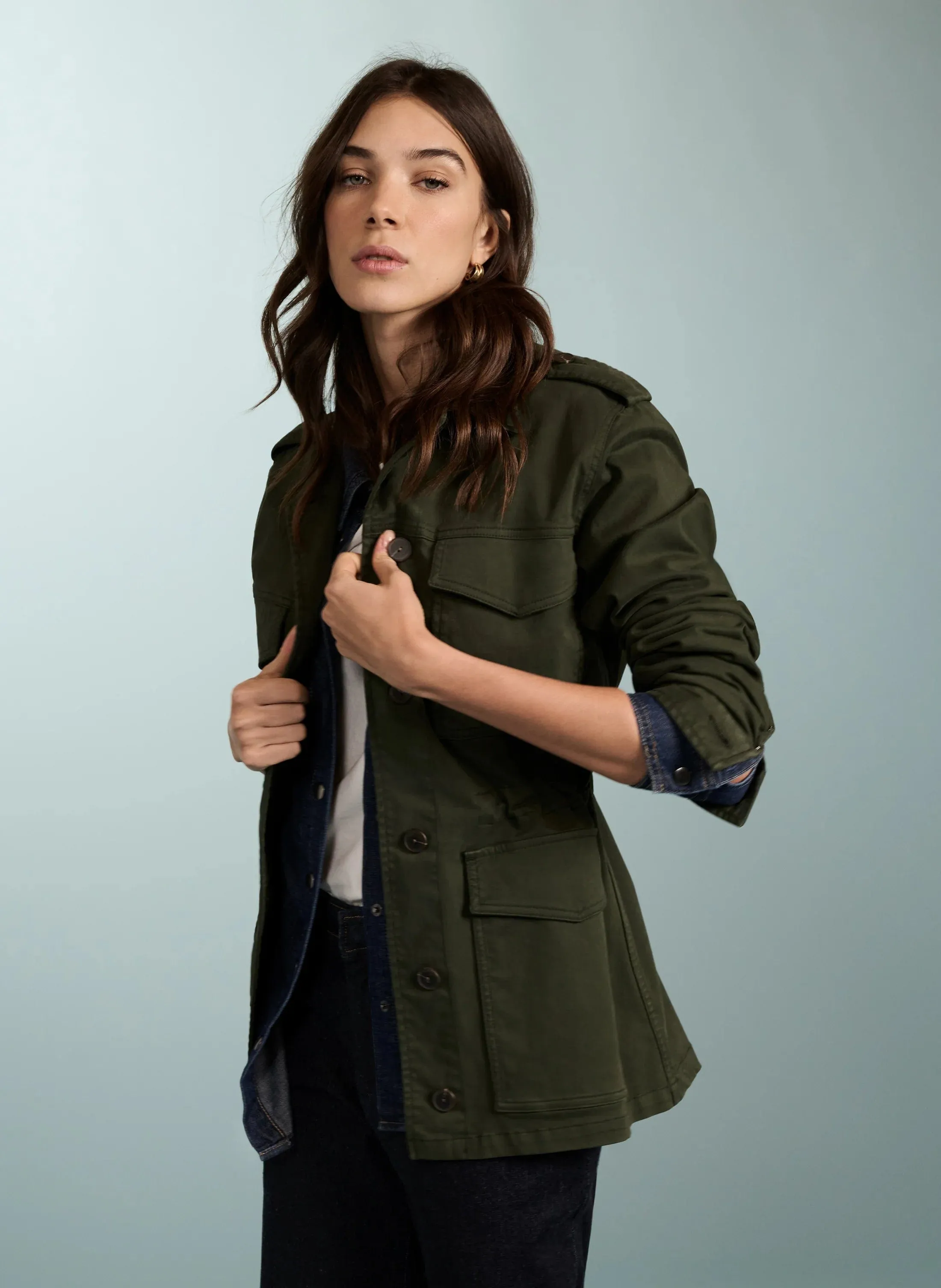 Drake Organic Cotton Utility Jacket | Deep Khaki