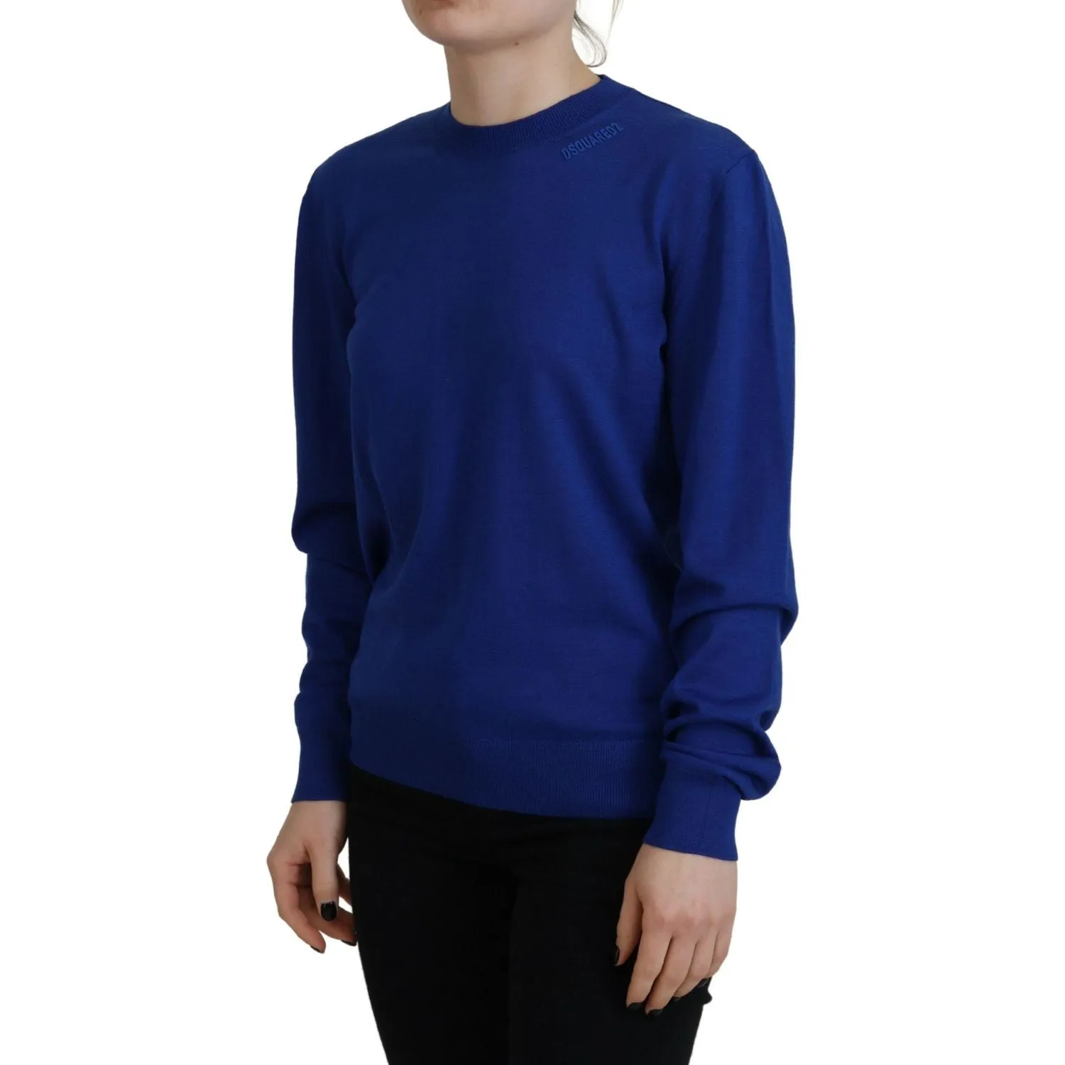 Dsquared² Blue Long Sleeve Crew Neck Casual Sweater