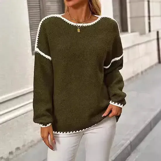 Fall And Winter Causal Long Sleeve Fleece Pullover sweater top women