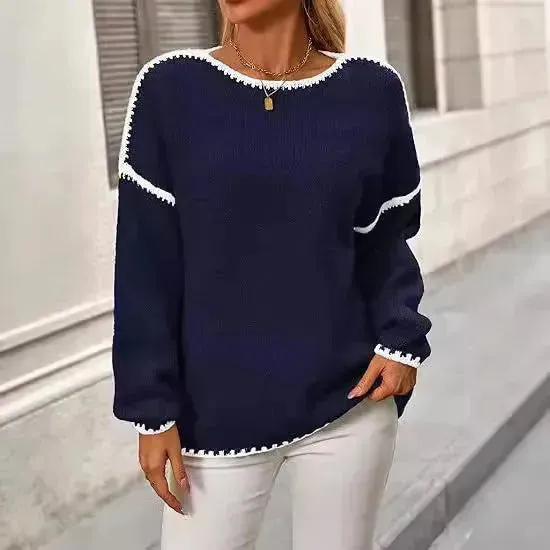 Fall And Winter Causal Long Sleeve Fleece Pullover sweater top women