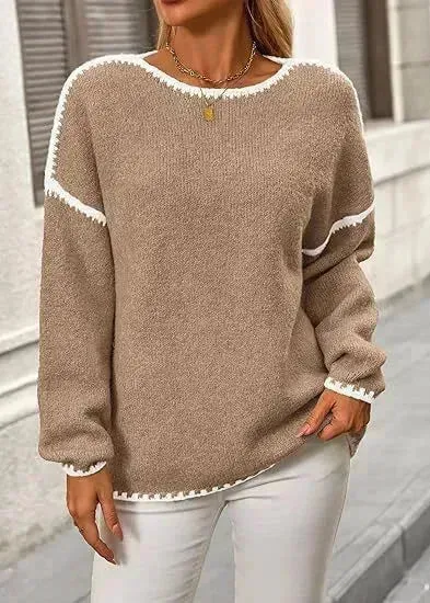 Fall And Winter Causal Long Sleeve Fleece Pullover sweater top women