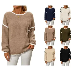 Fall And Winter Causal Long Sleeve Fleece Pullover sweater top women