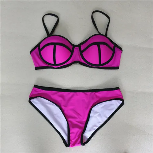 Fashion Women Sexy Bikini Push Up Bra Triangle Bikini Swimsuits Biquini Triangl Swimwear Bathing Suit Beachwear Bikini Set