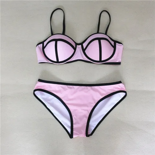 Fashion Women Sexy Bikini Push Up Bra Triangle Bikini Swimsuits Biquini Triangl Swimwear Bathing Suit Beachwear Bikini Set