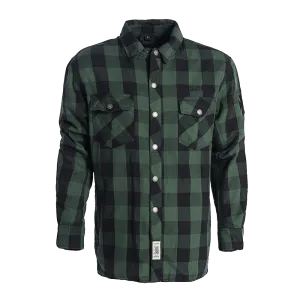 FLANNEL KEVLAR RIDING SHIRT GREEN-BLACK