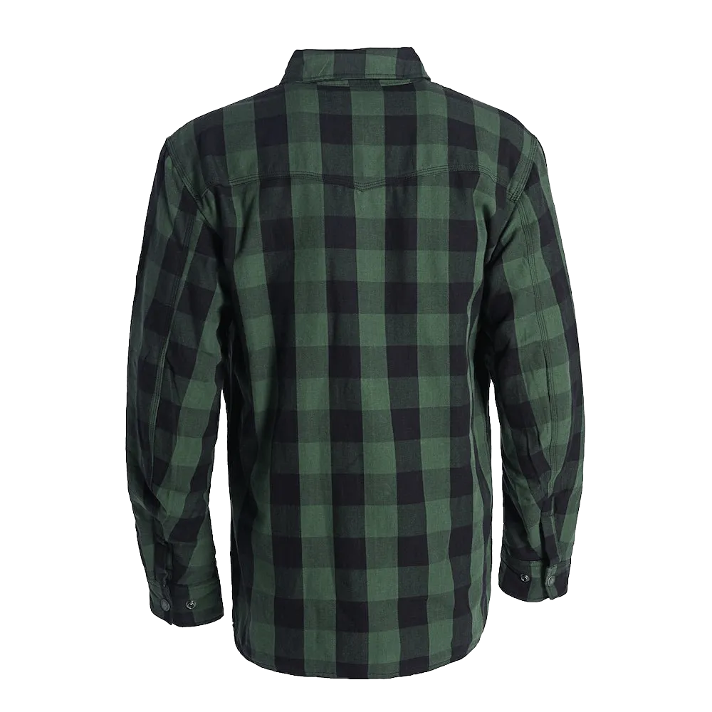 FLANNEL KEVLAR RIDING SHIRT GREEN-BLACK