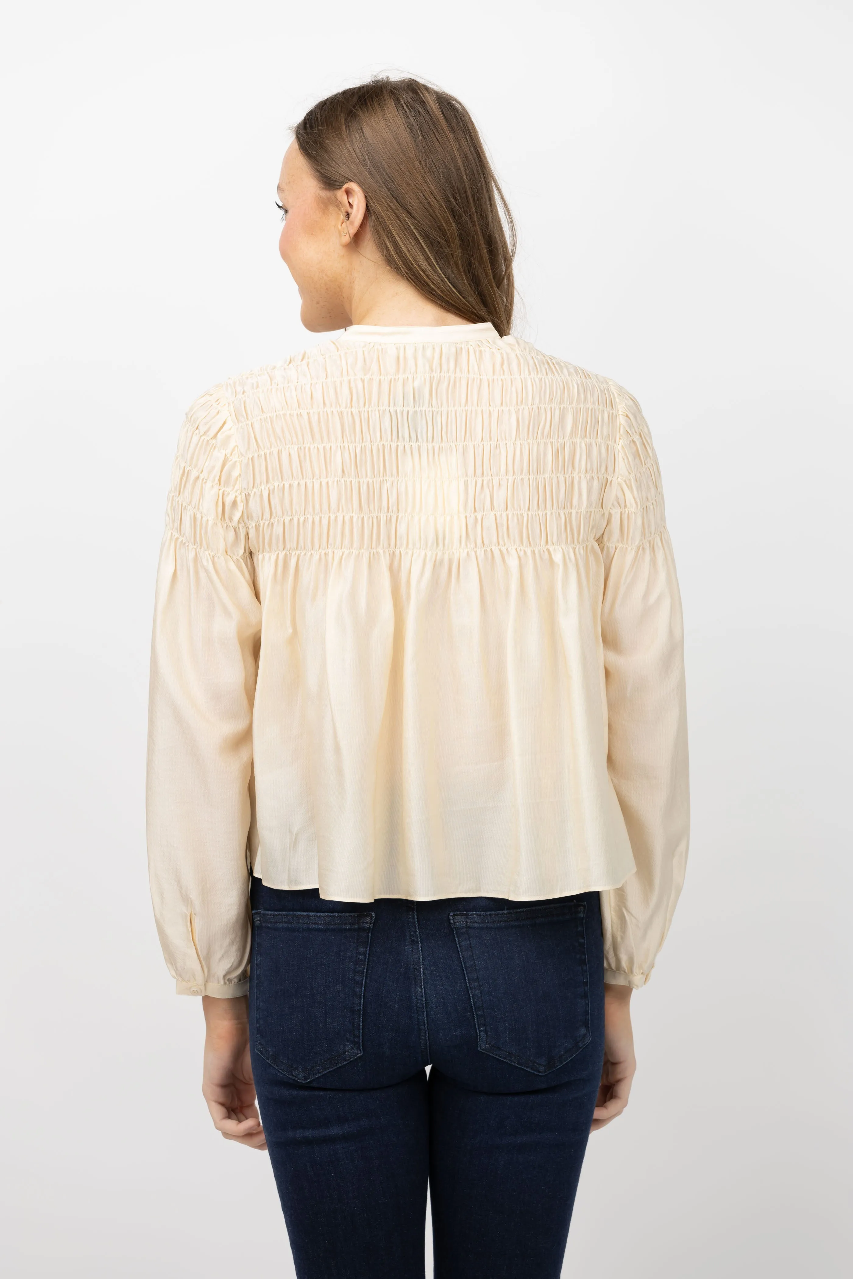 Frame Smock Collarless in Champagne