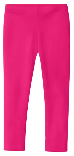 Girls Soft 100% Cotton Solid Colored Leggings | Hot Pink