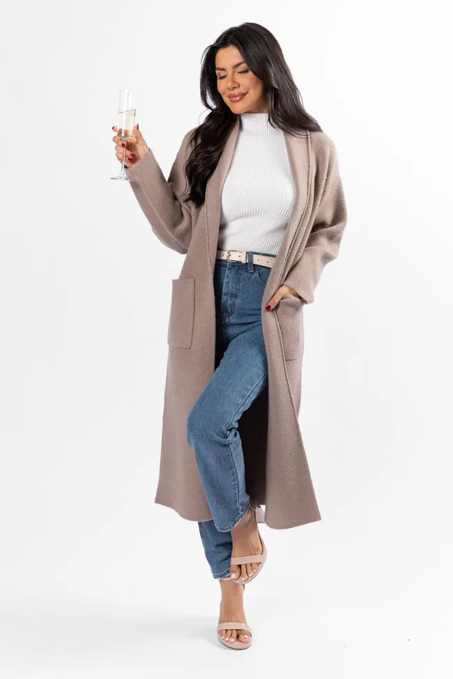 Go Where You Choose Taupe Long Cardigan FINAL SALE