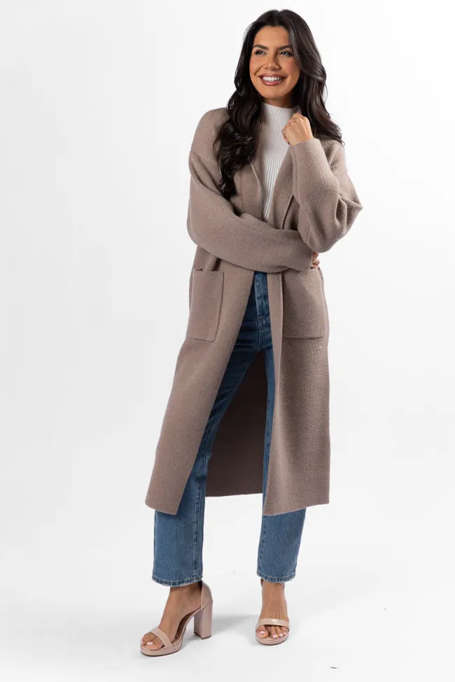 Go Where You Choose Taupe Long Cardigan FINAL SALE