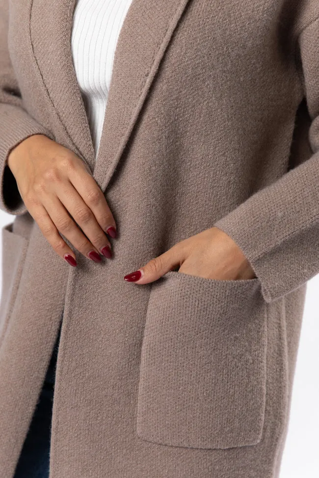 Go Where You Choose Taupe Long Cardigan FINAL SALE