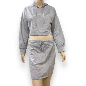 Gray Leisure Mini Skirt