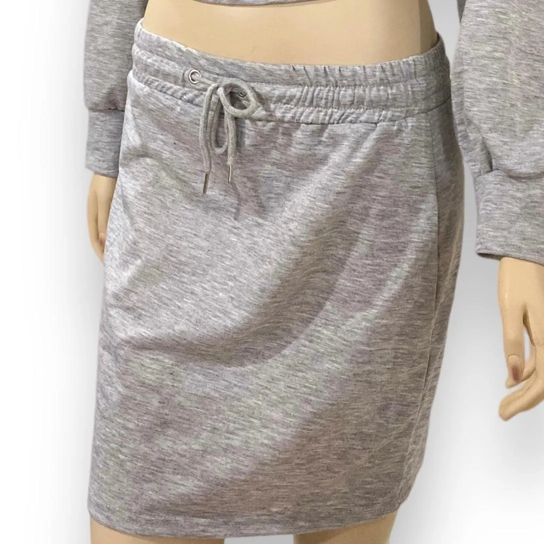 Gray Leisure Mini Skirt