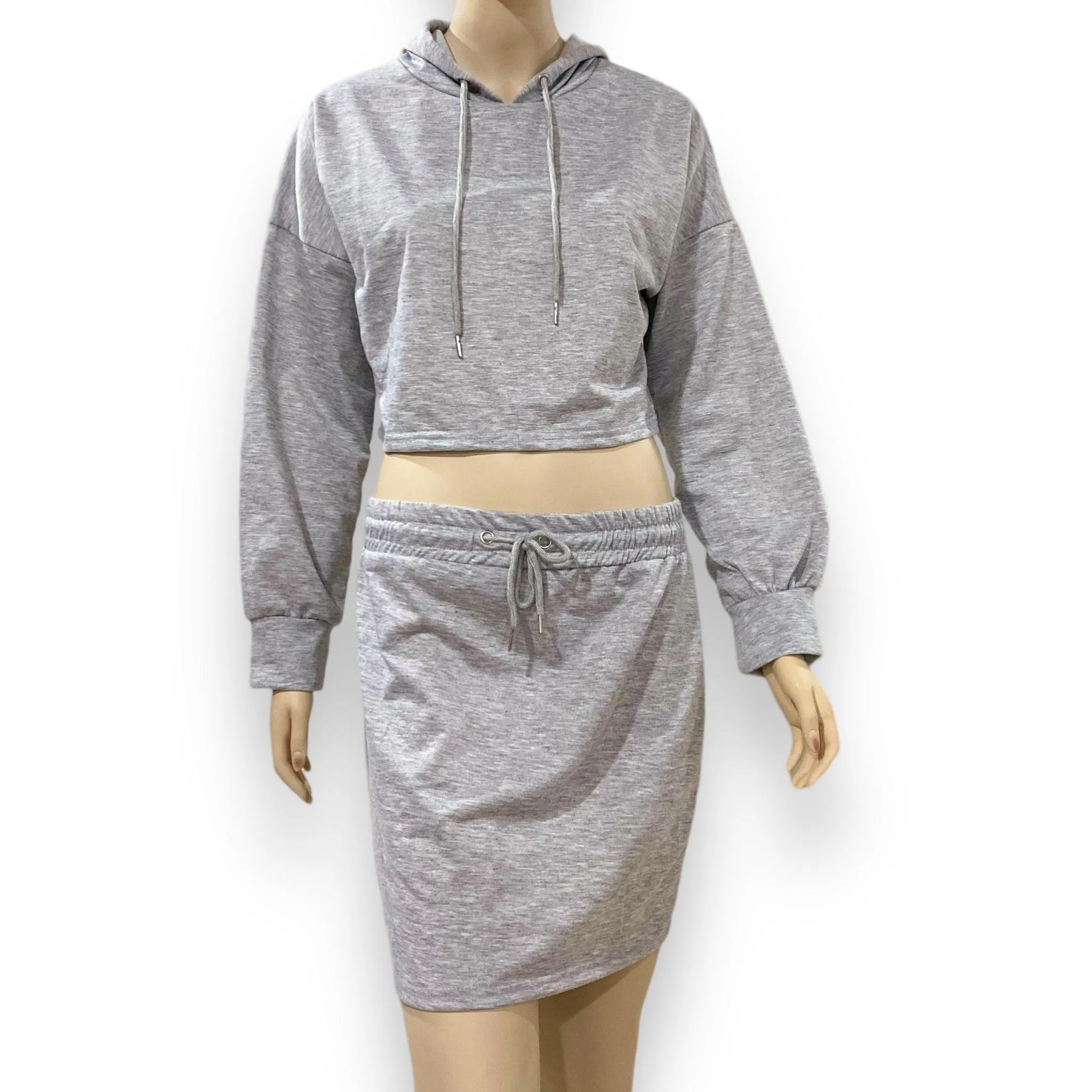 Gray Leisure Mini Skirt