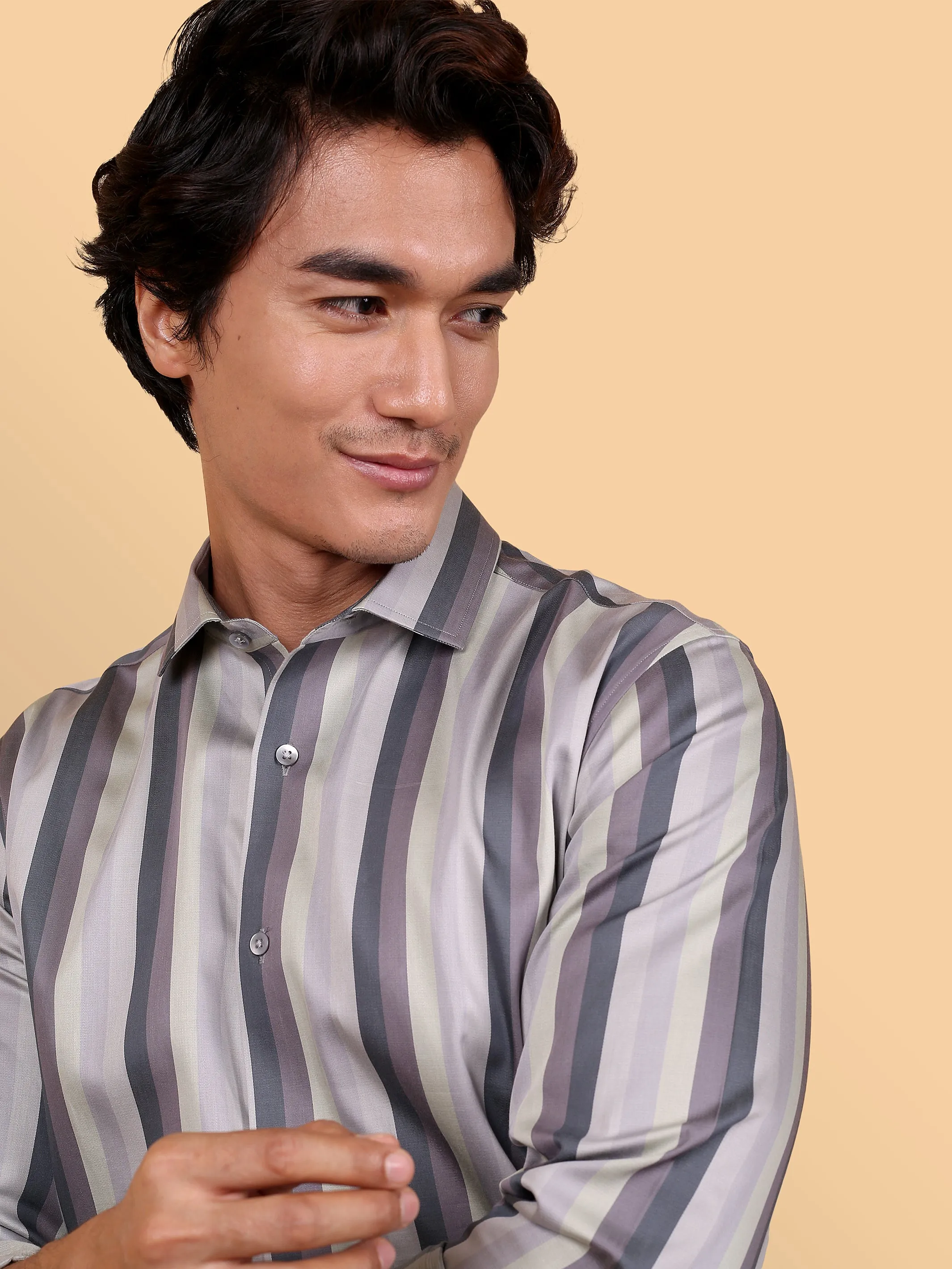 Grey Stripe Festive Shirt EOSS