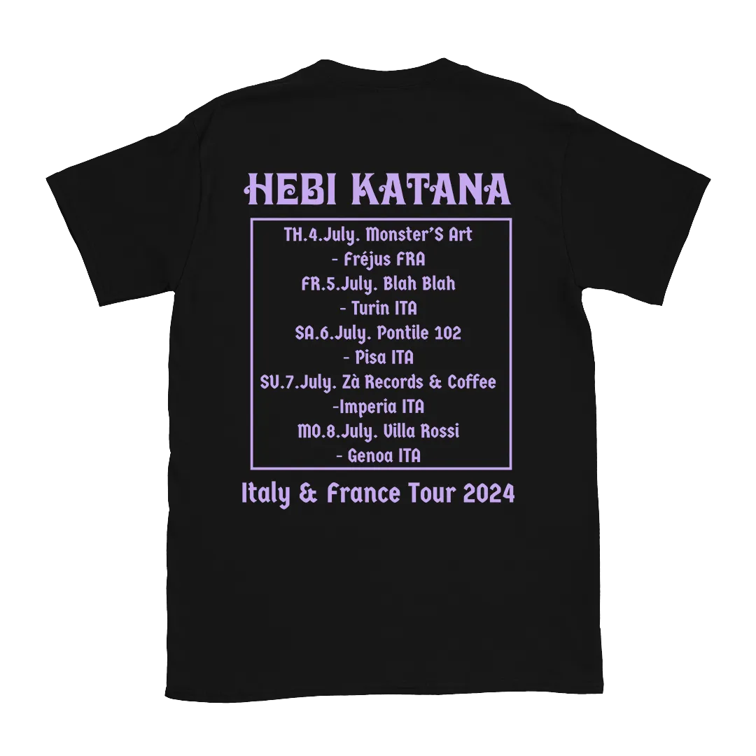 Hebi Katana - Italy & France 2024 Purple Logo Tour T-Shirt - Black