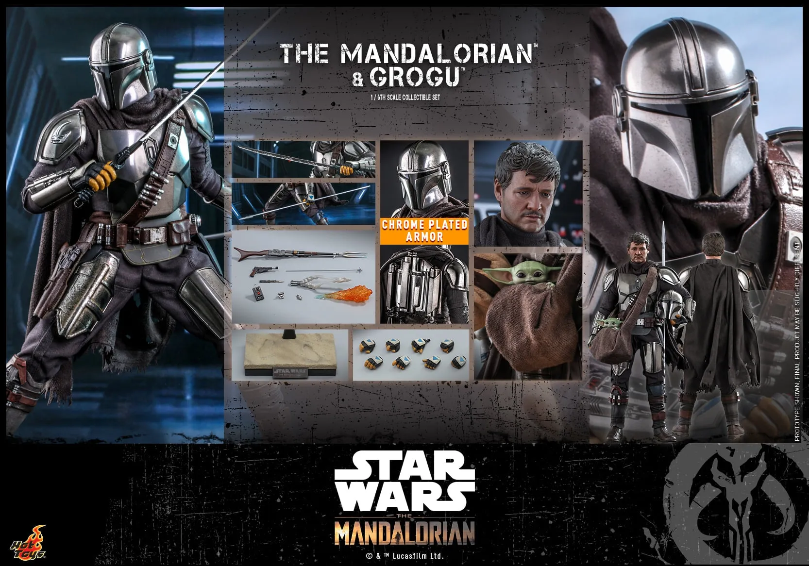 Hot Toys - TMS051 - Star Wars: The Mandalorian™ - 1/6th scale The Mandalorian™ and Grogu™ Collectible Set