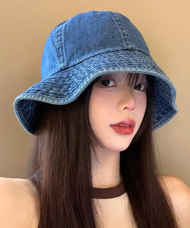 Japanese Style Versatile Deep Blue Denim Bucket Hat WI020