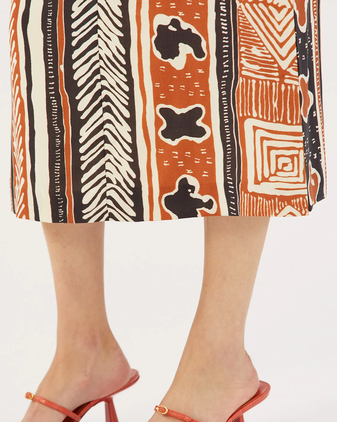 Justine Skirt Tencel Print Brown